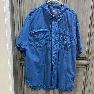Carhartt Men's Blue Button-Up Shirt